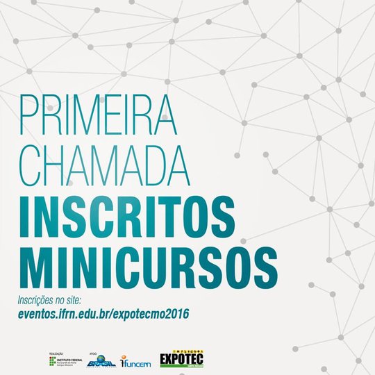 #48586 Divulgada primeira chamada para confirmação de inscrição em minicursos