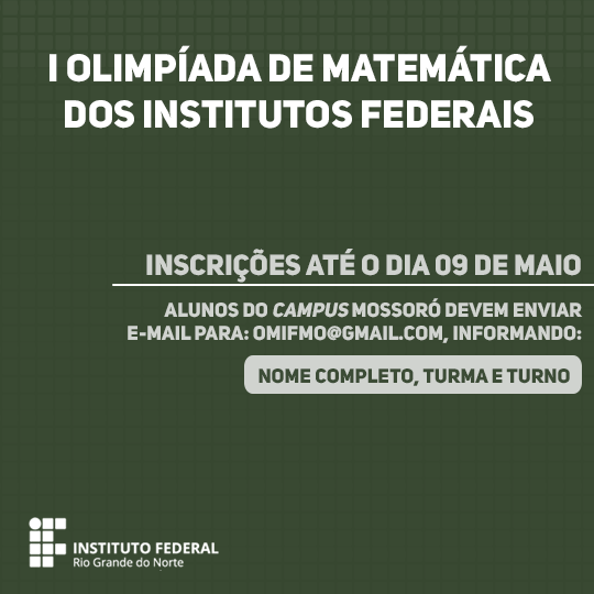 #48638 Estão abertas as inscrições para a I Olimpíada de Matemática dos Institutos Federais