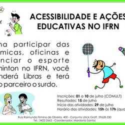 #48697 Publicada relação dos Candidatos que participarão do Projeto Acessibilidade e Ações Educativas no IFRN 