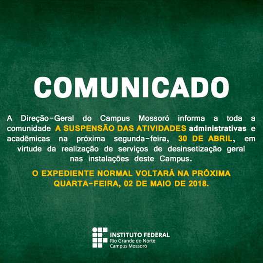 #48746 Comunicado da Direção-Geral do Campus Mossoró