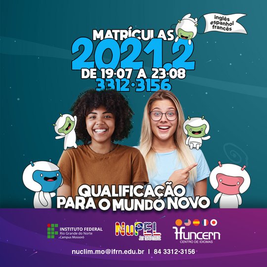 #48765 Matrículas abertas para os Cursos de Línguas Estrangeiras – 2021.2