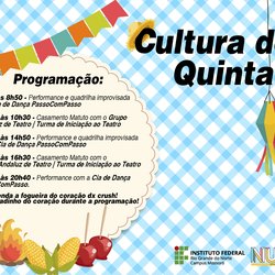 #48781 NUARTE promoverá o Cultura de Quinta neste dia 28 de junho