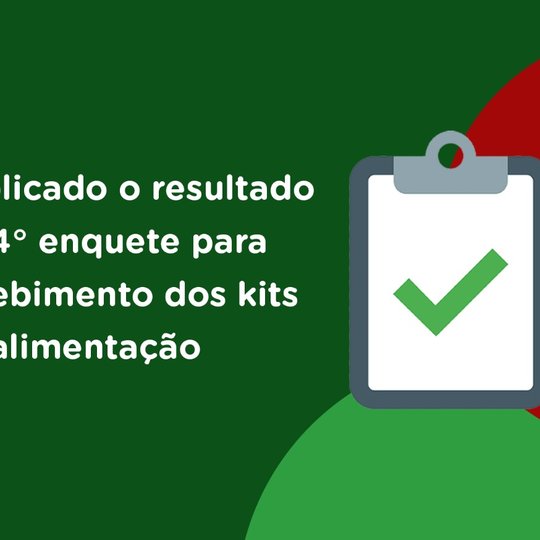 #48928 Publicado o resultado da 4° enquete para recebimento dos kits de alimentação