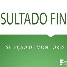 #49130 Divulgado resultado de processo seletivo para monitoria