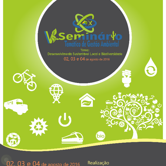 #49193 I Simpósio de Tecnologia em Gestão Ambiental e V Seminário Temático de Gestão Ambiental acontecem próxima semana