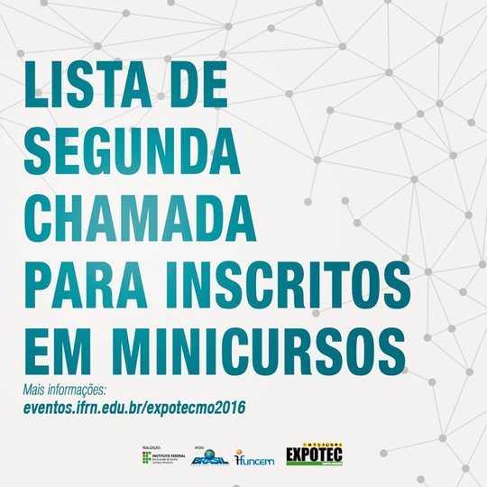 #49303 Divulgada segunda chamada para confirmação de inscrição em minicursos