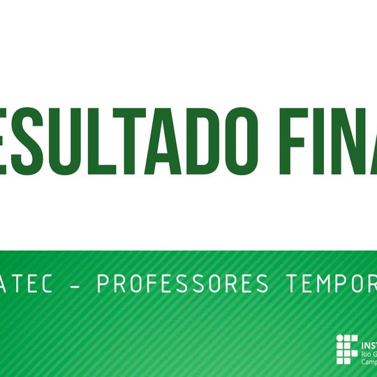 #49327 PRONATEC: Resultado final de seleção para professor temporário