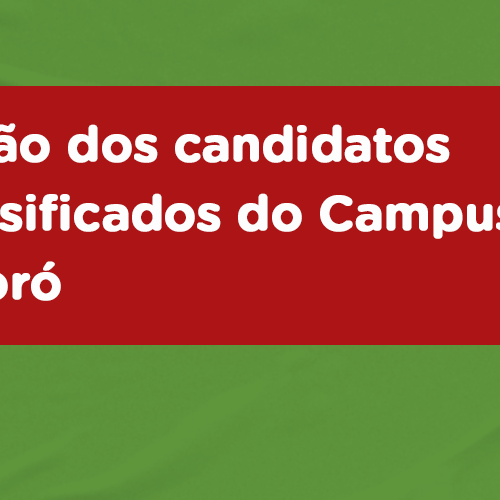 #49598 Relação dos candidatos reclassificados do Campus Mossoró
