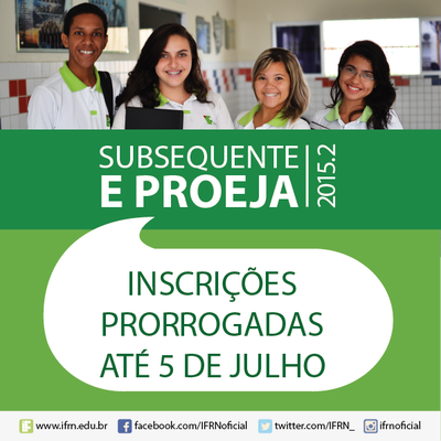 #49609 Prorrogadas as inscrições dos cursos técnico subsequente e ProEJA 