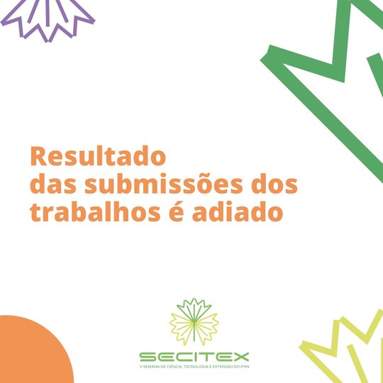 #49734 Resultado das submissões dos trabalhos é adiado