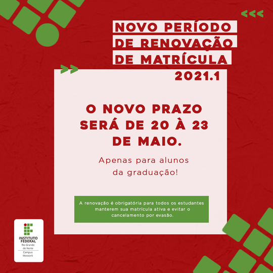 #49827 Renovação da matrícula de alunos da graduação 2021.1