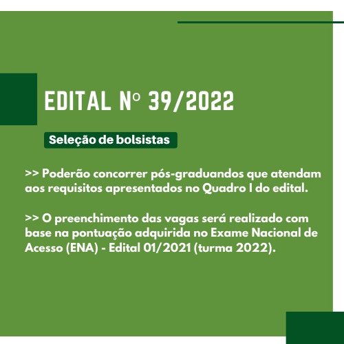 #49861 Processo Seletivo para concessão de bolsa para alunos do Curso de Mestrado em Educação Profissional e Tecnológica ProfEPT - Turma 2022