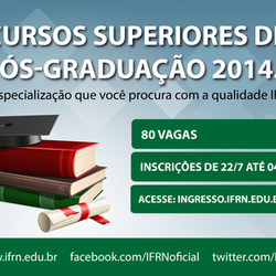 #49924 Divulgada concorrência para os cursos superiores de pós-graduação 2014.2