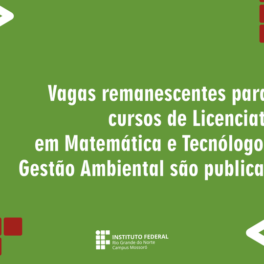 #49934 Vagas remanescentes do processo seletivo pelo ENEM – Matemática e Gestão Ambiental