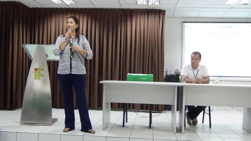 Professora do IFRN campus Ipanguaçu, Selma Thays, e o Técnico de Engenharia da CAERN Herison Alves foram os debatedores da mesa redonda, organizada pelo Colegiado do curso Técnico de Meio Ambiente