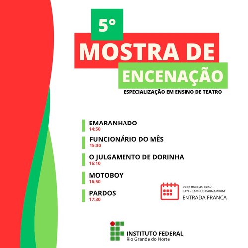 5 mostra de encenação