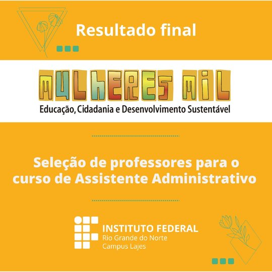 Resultado final - Seleção docentes - Mulheres Mil 2024