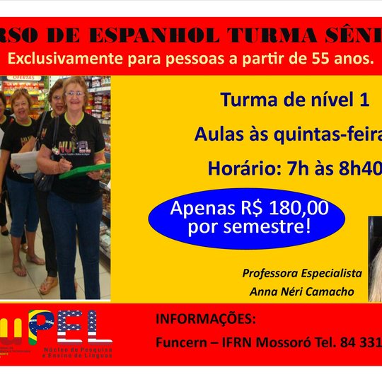 #50021 Matrículas para turma Sênior de Língua Espanhola estão abertas