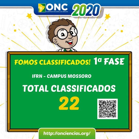 #50147 Alunos(as) do Campus Mossoró são classificados(as) para a 2º fase da ONC 2020