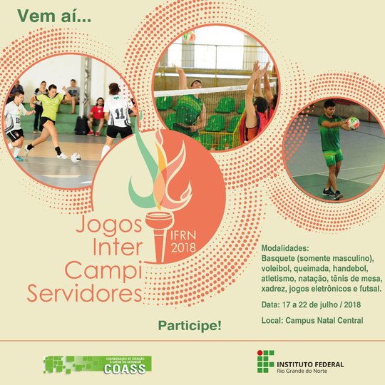 #50212 Regulamento geral dos Jogos Intercampi dos Servidores 2018 já está disponível