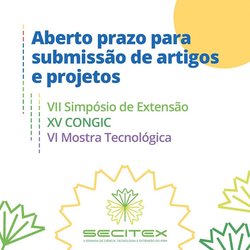 #50233 Aberto prazo para submissão de artigos e projetos para a Secitex 2019