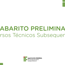 #50302 Técnico Subsequente 2020: divulgado Gabarito Preliminar