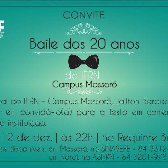 #50360 Festa dos 20 anos do Campus Mossoró a ser realizada no dia 12 de dezembro