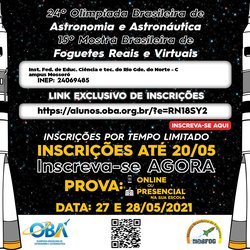 #50427 Professor convida alunos interessados em participar da Olimpíada Brasileira de Astronomia (OBA) e a Mostra Brasileira de Foguetes (MOBFOG)
