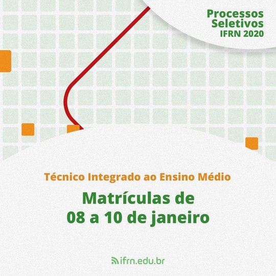 #50528 Começa hoje o período de pré-matrículas para os(as) aprovados(as) nos Cursos Técnicos Integrados