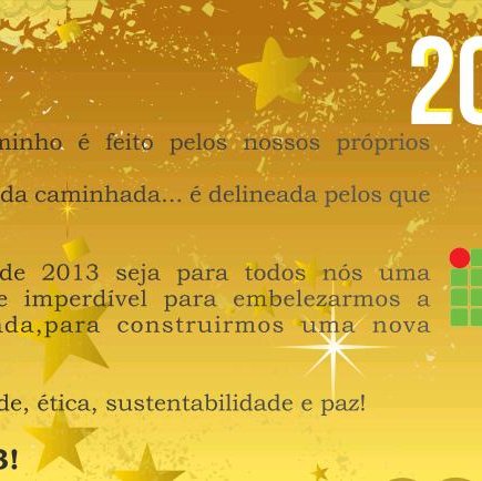 #50653 Campus Mossoró saúda 2013 com votos de fraternidade, cidadania, ética, sustentabilidade e paz!