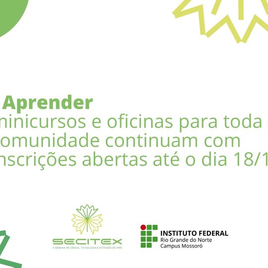 #50706 I Aprender traz minicursos e oficinas para toda a comunidade