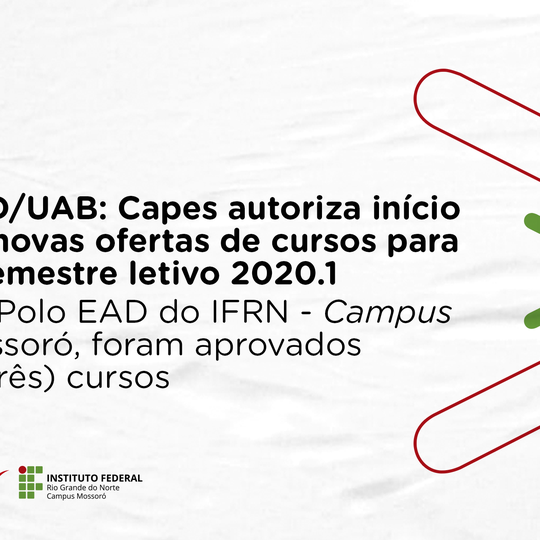 #50767 EAD/UAB: Capes autoriza início de novas ofertas de cursos para o semestre letivo 2020.1