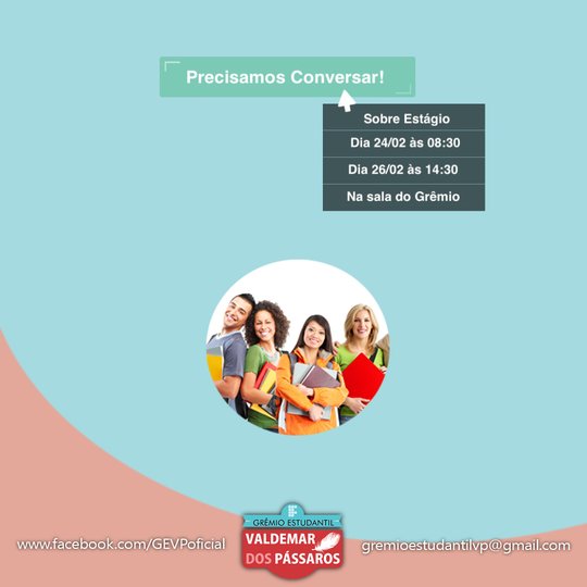 #50982 Grêmio Estudantil promoverá Rodas de Conversa nos dias 24 e 26 deste mês