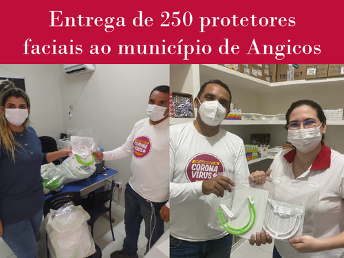 Fotos da 1ª entrega, presente a secretária municipal de saúde de Angicos, (à esquerda) e da 2ª entrega (à direita)