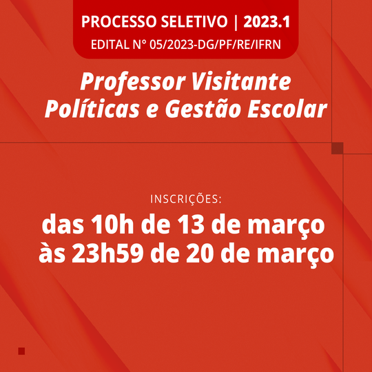 #51619 Inscrições abertas para contratação de professor visitante
