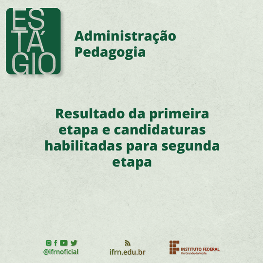 #51762 Divulgado resultado da primeira etapa do processo seletivo para contratação de Estagiário