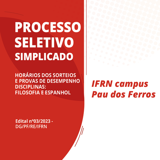 #51767 Divulgada lista com horários dos sorteios e provas do processo seletivo para professor substituto