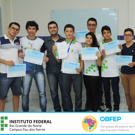 #51926 Alunos do Campus Pau dos Ferros conquistam certificados e medalha em Olimpíada Brasileira de Física