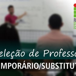 #51999 Campus Pau dos Ferros seleciona professores temporários/substitutos