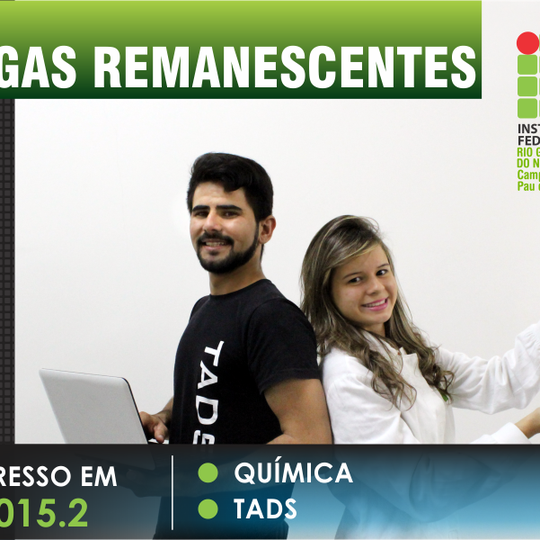 #52048 Divulgadas vagas remanescentes dos cursos superiores de Química e TADS