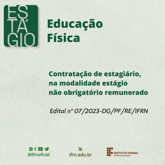 #52575 Aberto processo seletivo para contratação de estagiário na área de Educação Física
