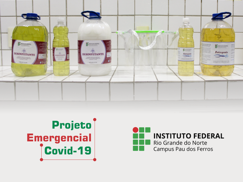 Insumos são produzidos em laboratórios do Campus Pau dos Ferros. Projeto é uma das várias atividades de enfrentamento à Covid-19, que vêm sendo realizadas desde março de 2020.