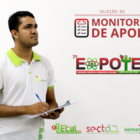 #53150  Abertas inscrições para monitores de apoio da EXPOTEC 2018