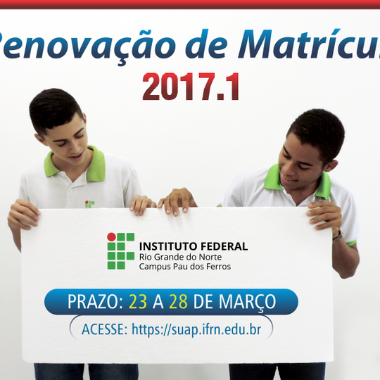 #53181 Alunos dos cursos técnicos e de graduação devem renovar a matrícula para 2017.1