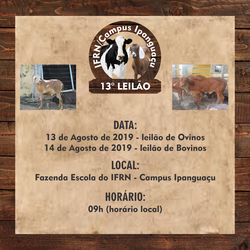 #5338 13º Leilão de animais do Campus Ipanguaçu