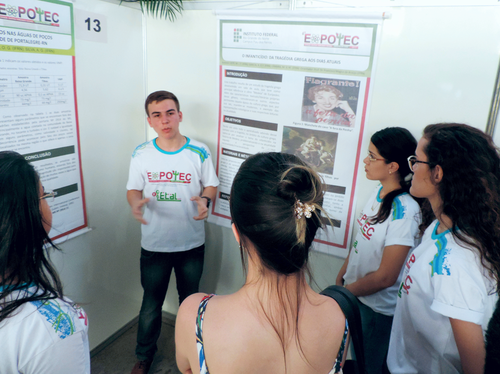 Estudantes do IFRN e de outras instituições tiveram a oportunidade de apresentar trabalhos científicos. Foto: Lucas Campelo