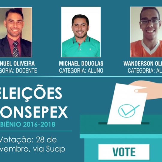 #53560 Campus Pau dos Ferros tem 2 alunos e 1 professor candidatos a membros do Consepex