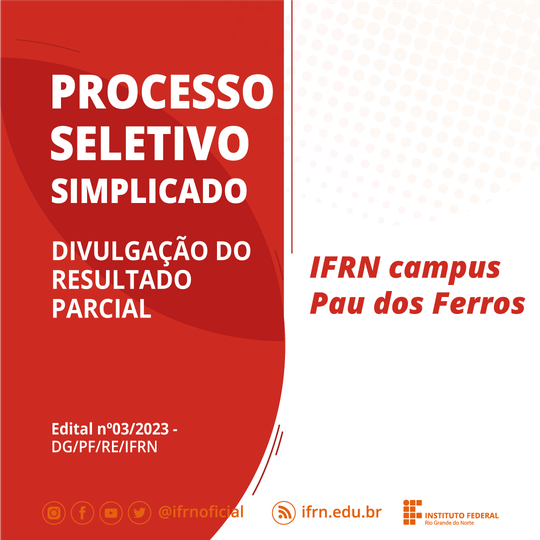 #53692 Divulgado resultado parcial para contratação de professor substituto
