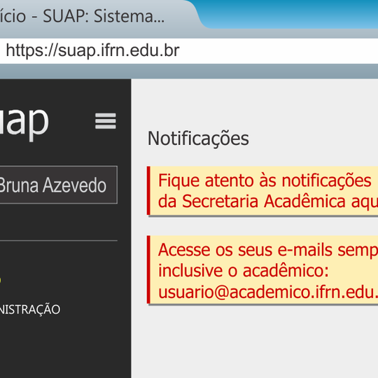 #53747 Alunos devem ficar atentos às notificações no Suap
