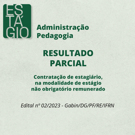 #54165 Divulgado resultado parcial do processo seletivo para contratação de estagiário